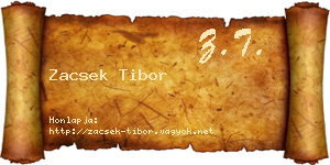 Zacsek Tibor névjegykártya