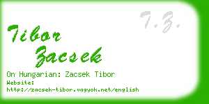 tibor zacsek business card